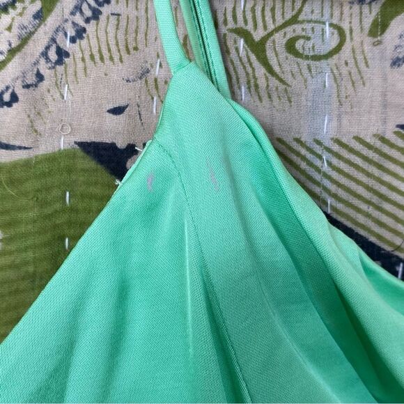 Zara Satin Effect Electric Green Corset Crop Top Size Medium - Picture 8 of 14